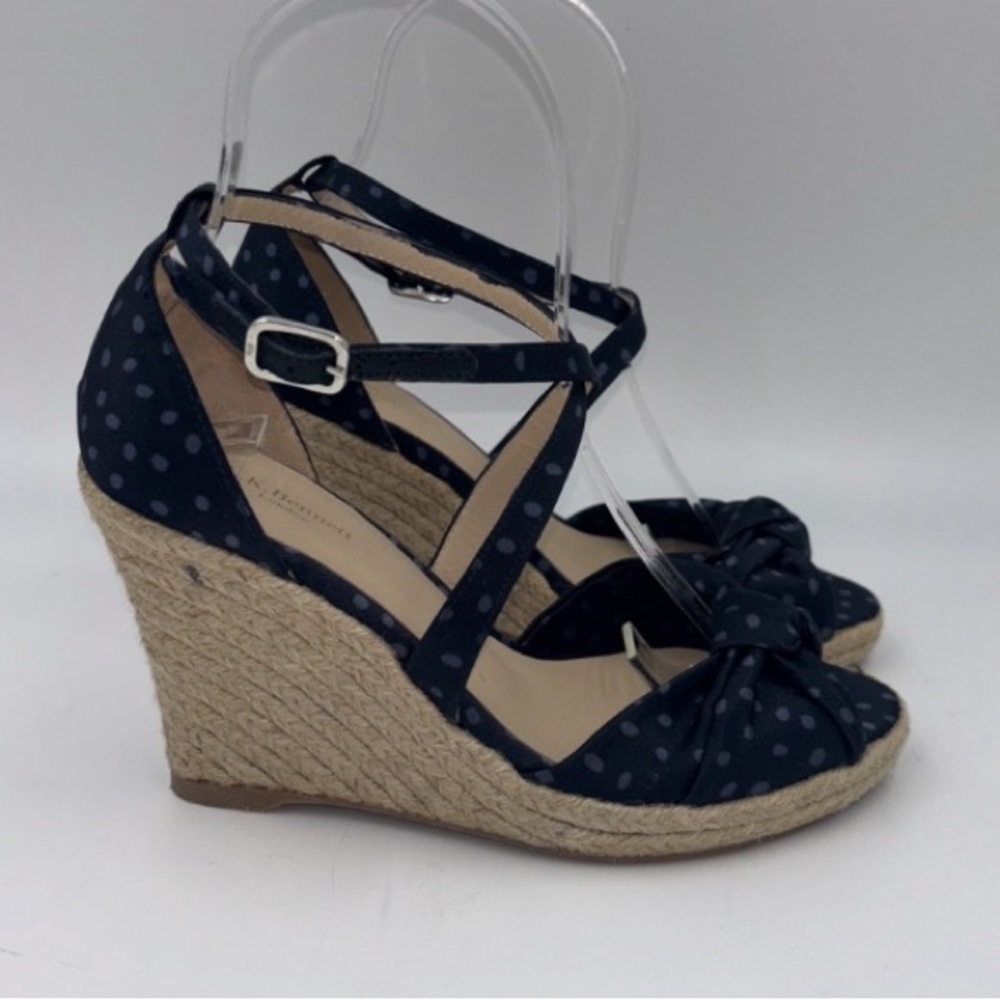 New! LK Bennett polka dot espadrille platform sandals